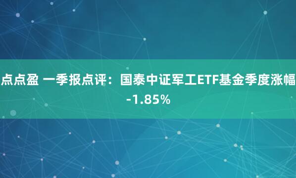 点点盈 一季报点评:国泰中证军工ETF基金季度涨幅-1.85%